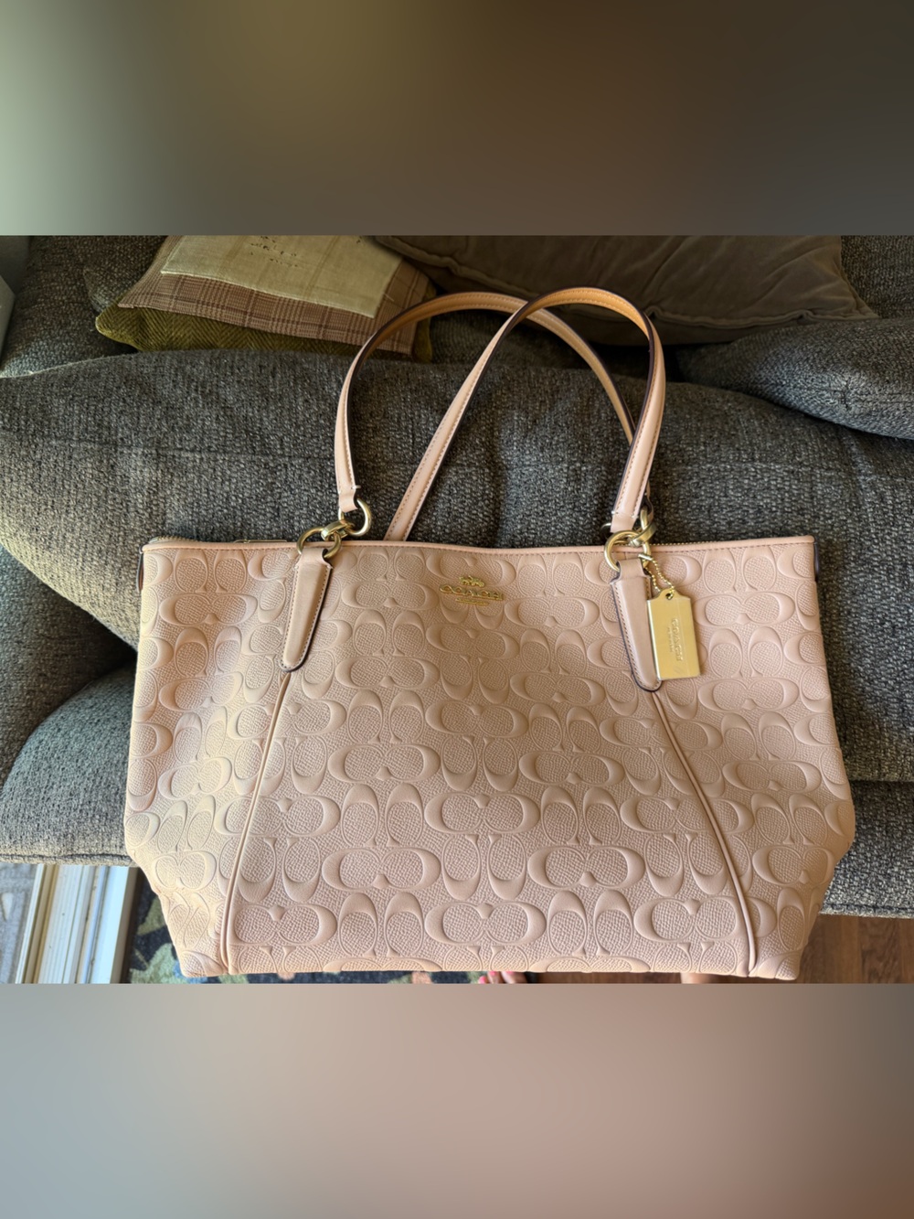 Coach Embossed Signature Tote in Blush NWT